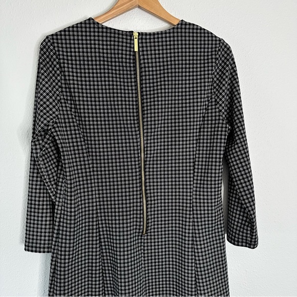 Michael Kors Black White Plaid L Faux Leather Trim Chic Career - Picture 9 of 12